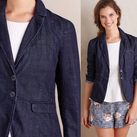 Anthropologie Pilcro Denim Blazer Jean Jacket S - Picture 2 of 9